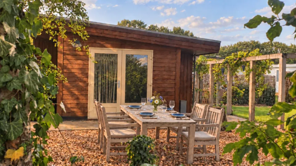 Houten huisje aan het Bos